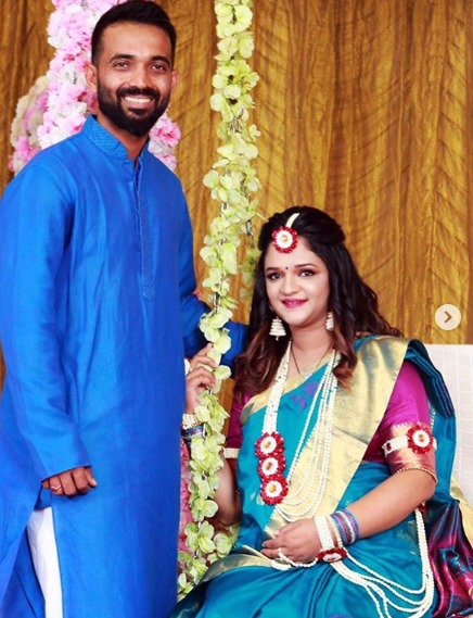 Ajinkya Rahane with wife 