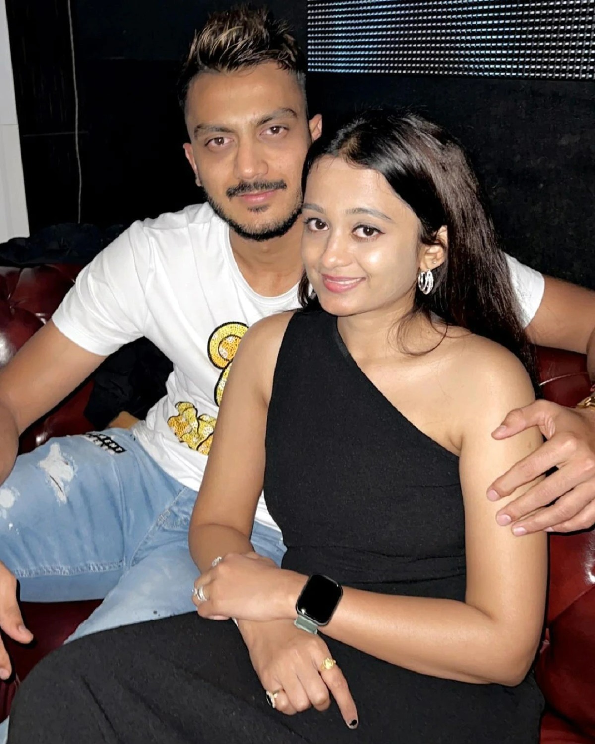 Axar Patel with wife 